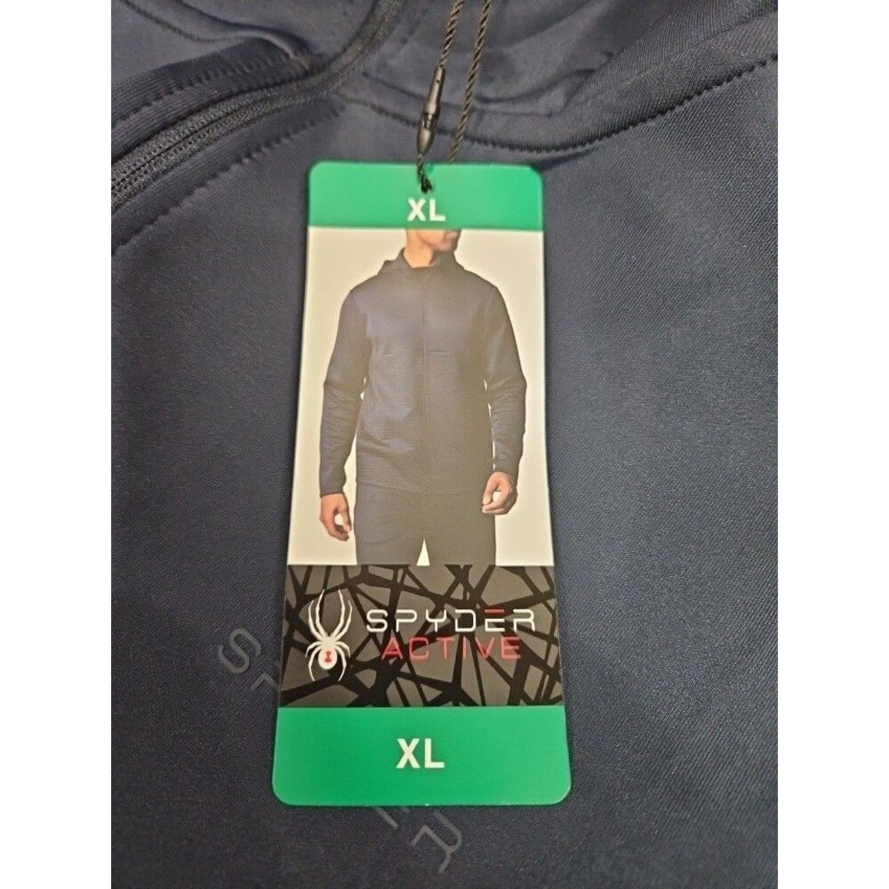 Spyder Active Men's Full Zip Active Hoodie Jacket Navy / Blue / XL / New - Picture 9 of 9